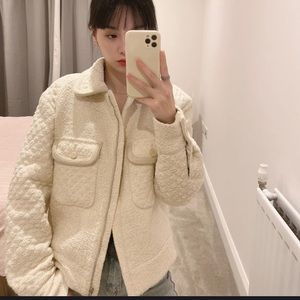 COPY - Sandro White Tweed Jacket With Quilting